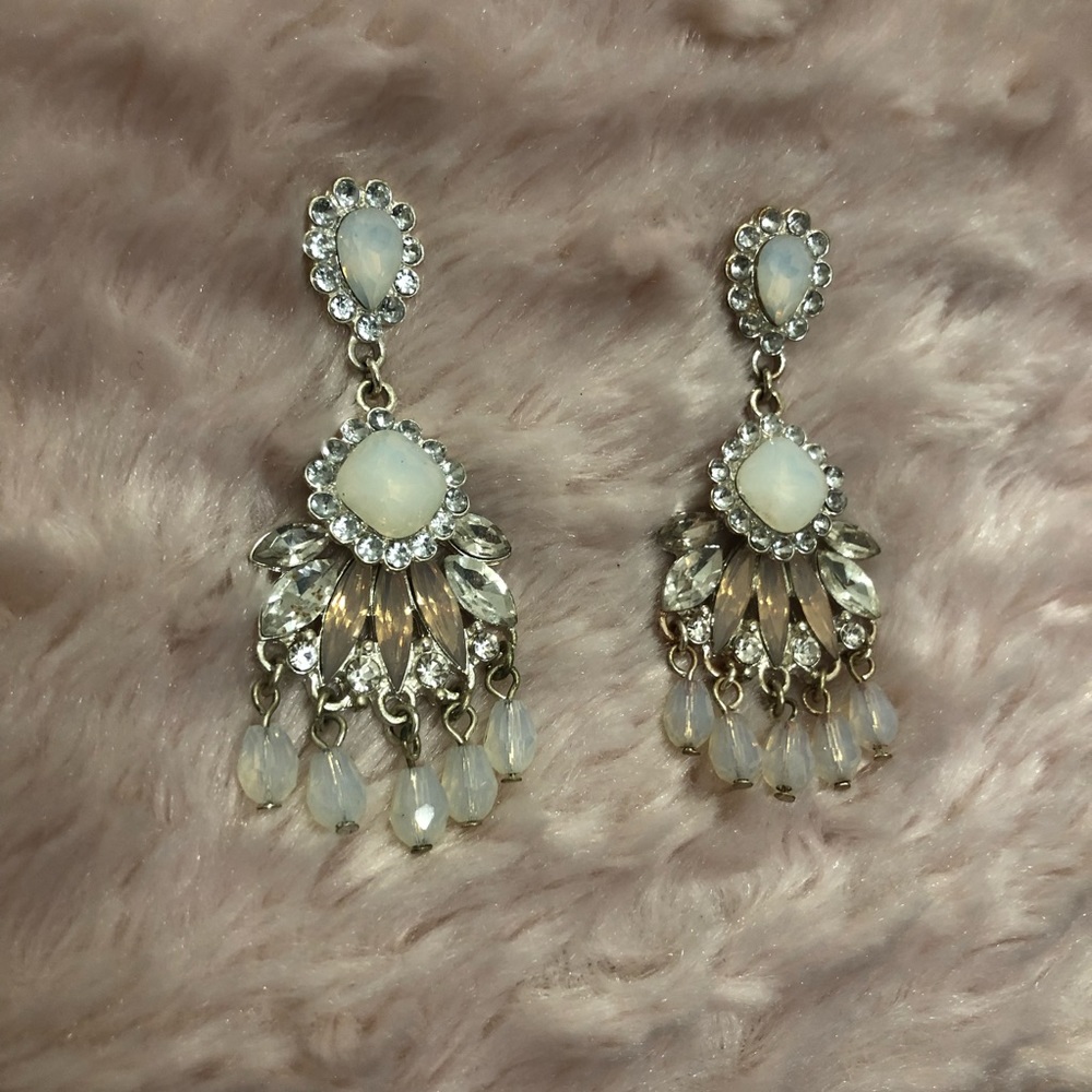 White Opal Earrings